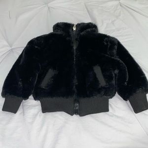 Faux Black NWOT Coat Size 18mos Girls